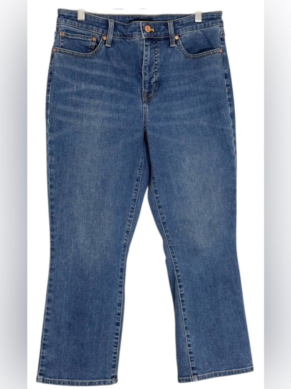 Talbots Flare Bootcut Jeans Sz 8 Mid Rise Stretch Cropped